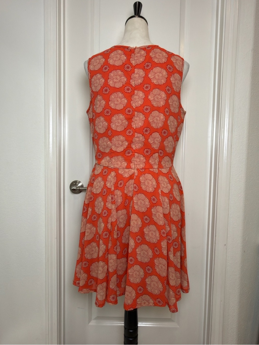 Maison Jules Orange Sleeveless Floral A-Line Dress - Perfect Fall Dress - Picture 4 of 10